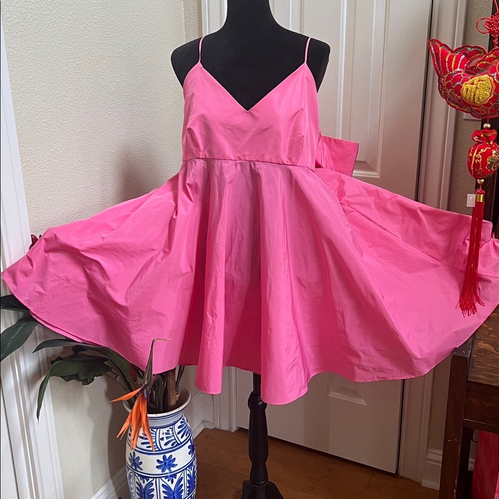 Zara NWT voluminous pink bow back dress xxl - Picture 10 of 10